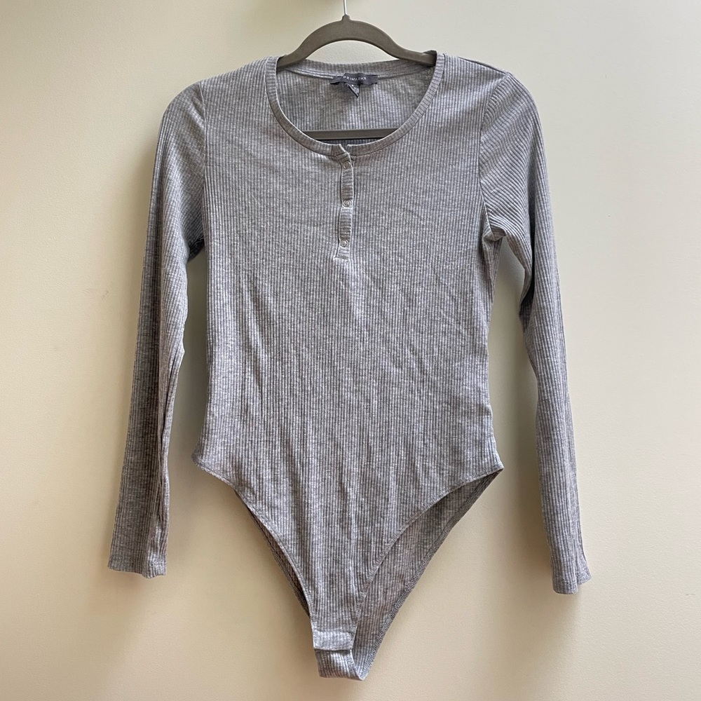 Primark Light Gray Ribbed Bodysuit